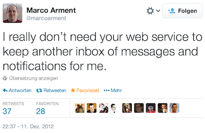 Tweet by Marco Arment